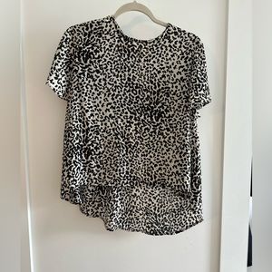 High low leopard blouse